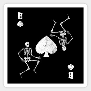 Skeletons Ace Of Spades Card Game Gothic Vintage Sticker